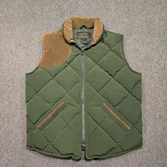 Eddie Bauer Other - VTG 80's Eddie Bauer Goose Down Vest Size Mens Medium Quilted Corduroy Trim